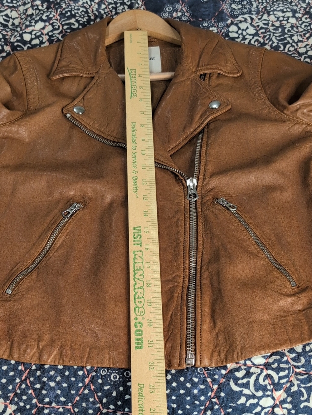 Madewell Tan lamb Leather Moto Jacket L - Picture 6 of 9